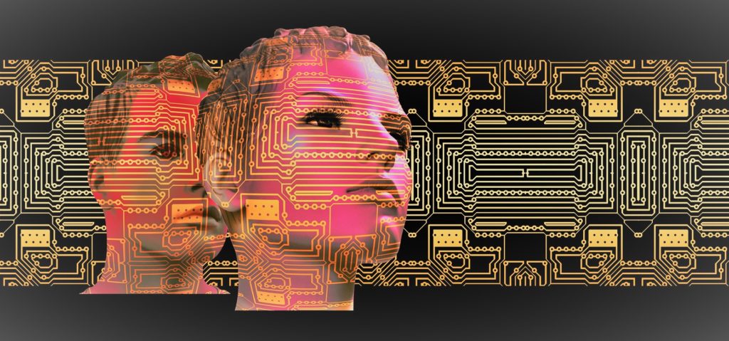 Mit künstlicher Intelligenz werden in Zukunft Frau und Mann täglich arbeiten, zum Content erstellen als Content Manager.